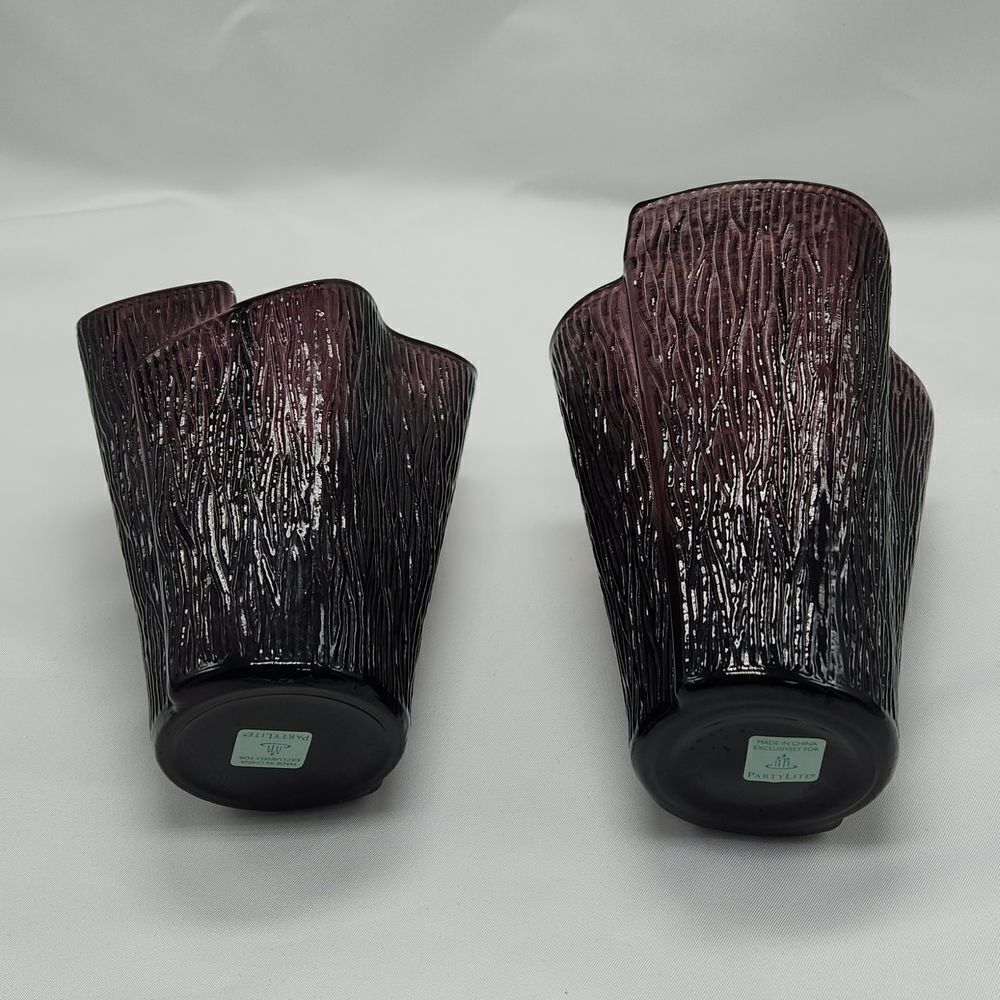 🩵PartyLite Brown Sabor Isleno Candle Holder Set of 2 - Picture 7 of 8